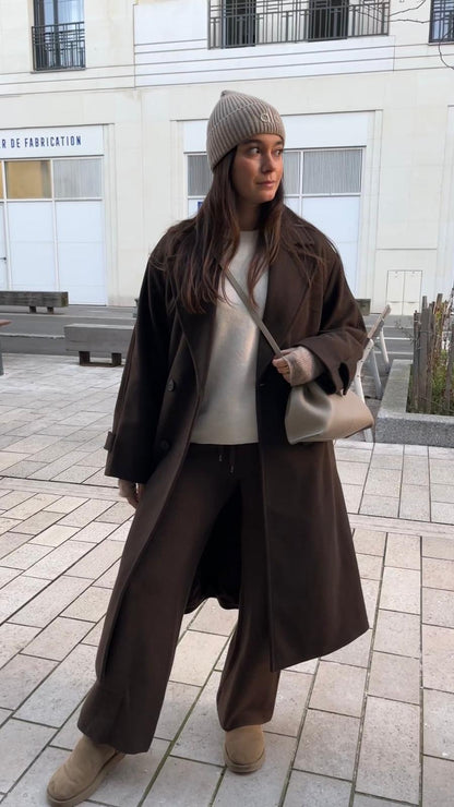 Pantalon laine marron