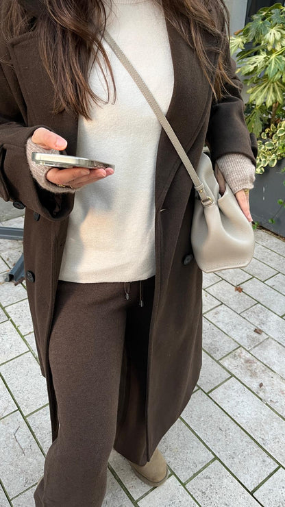 Pantalon laine marron