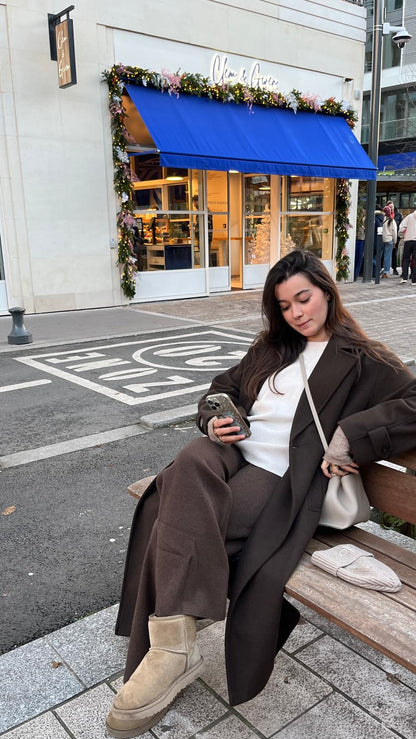 Pantalon laine marron