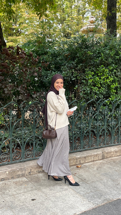 Jupe Paula beige & marron