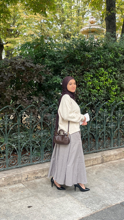 Jupe Paula beige & marron