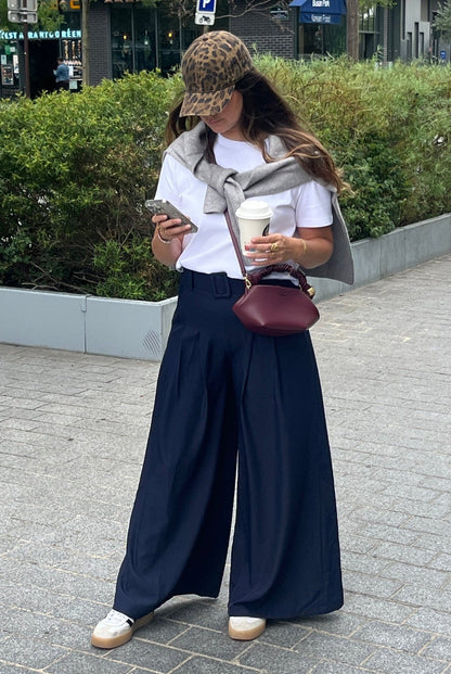 Pantalon large bleu marine