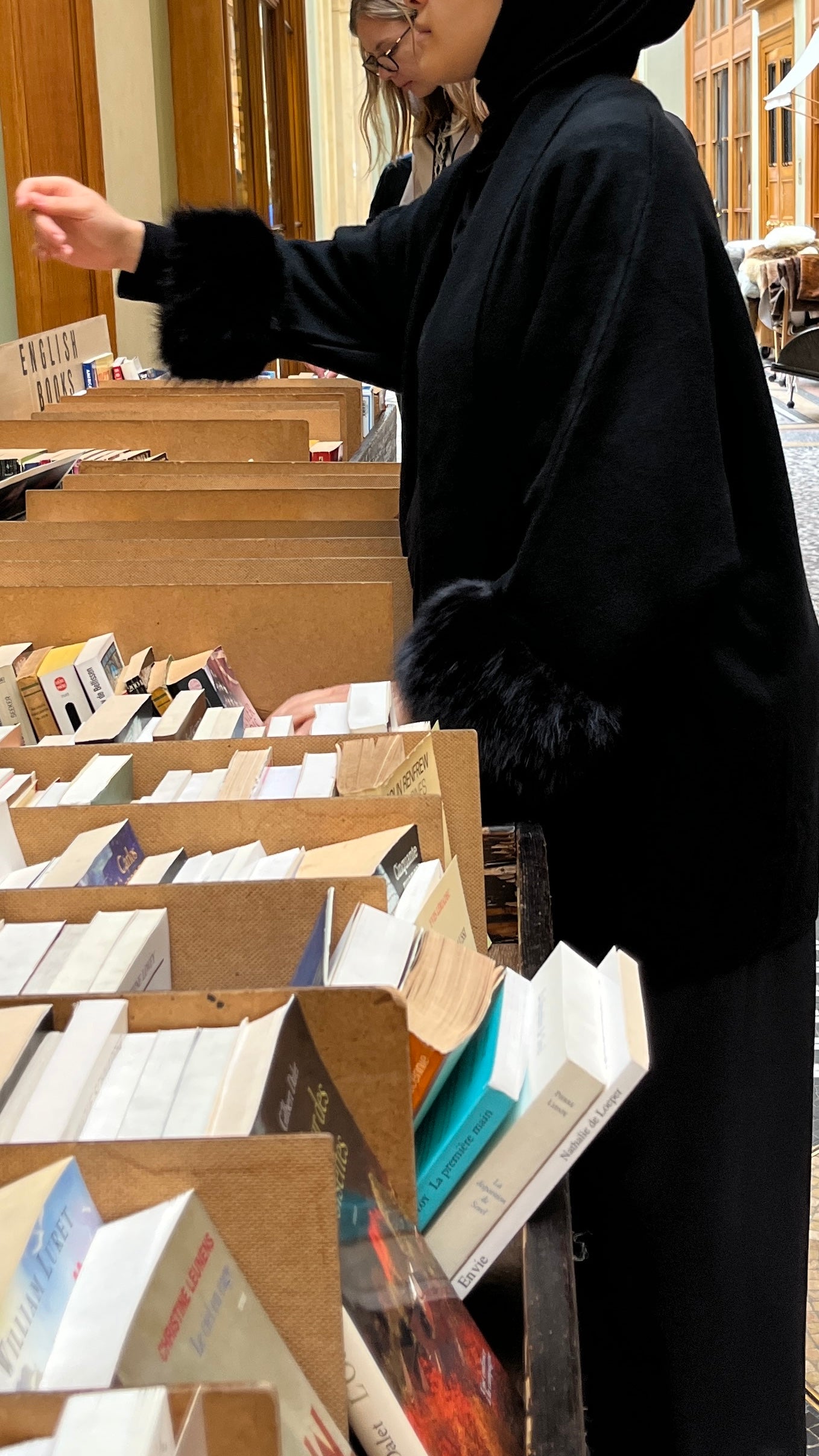 Veste en fourrure noir