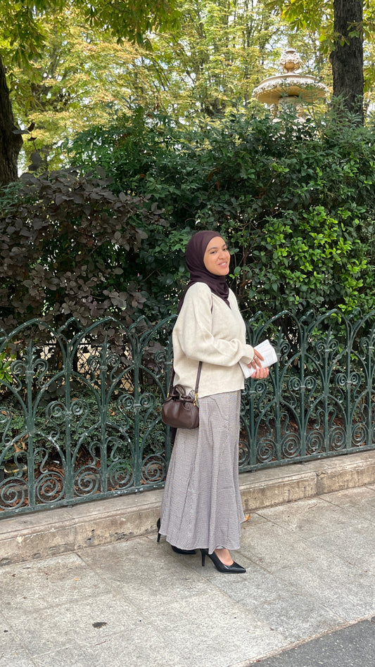 Jupe Paula beige & marron
