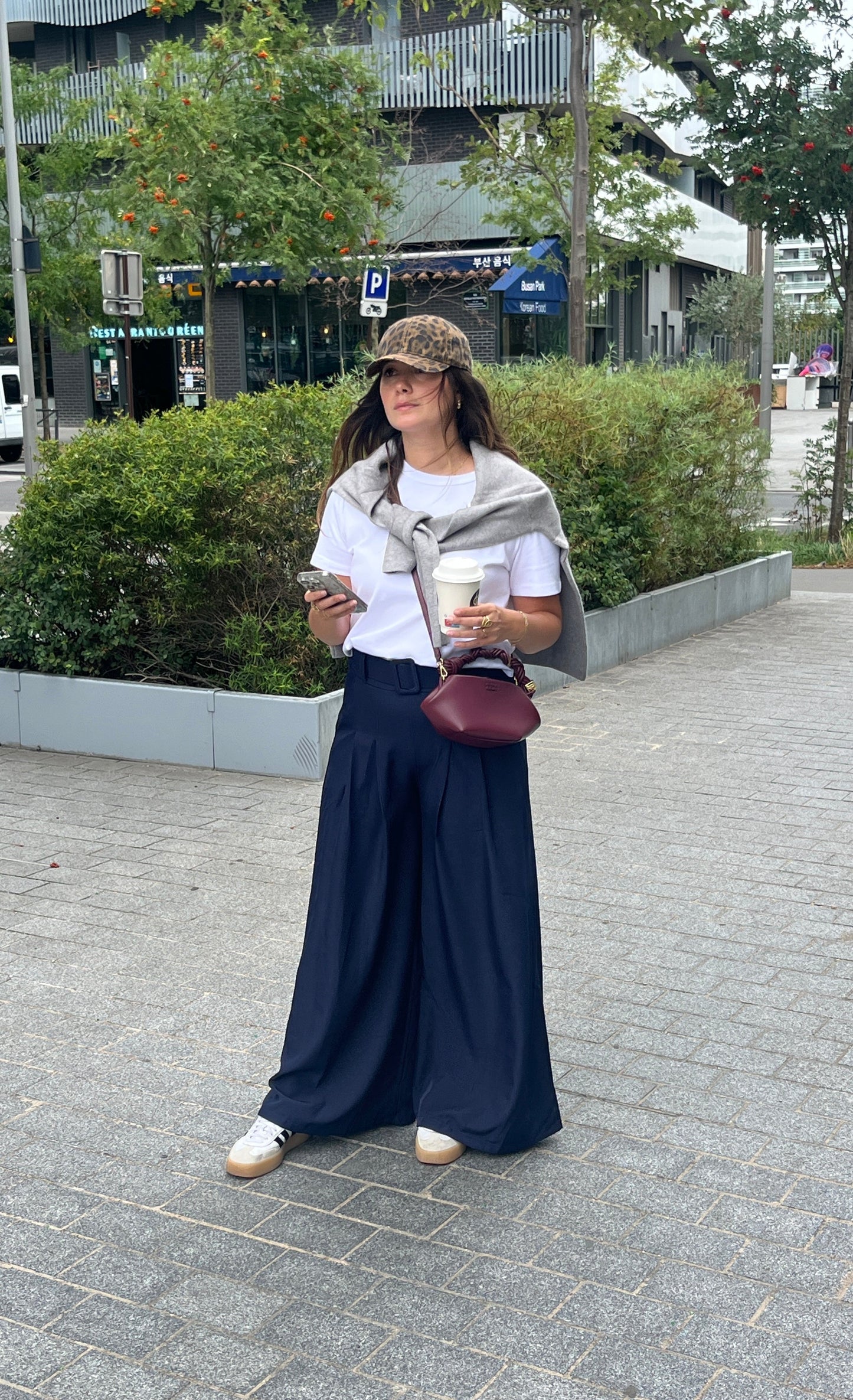 Pantalon large bleu marine