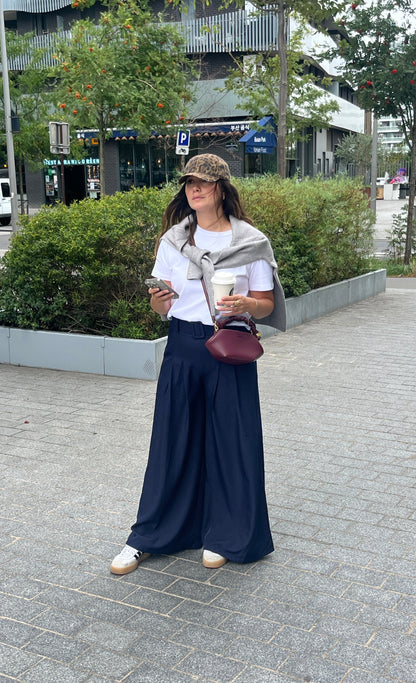 Pantalon large bleu marine