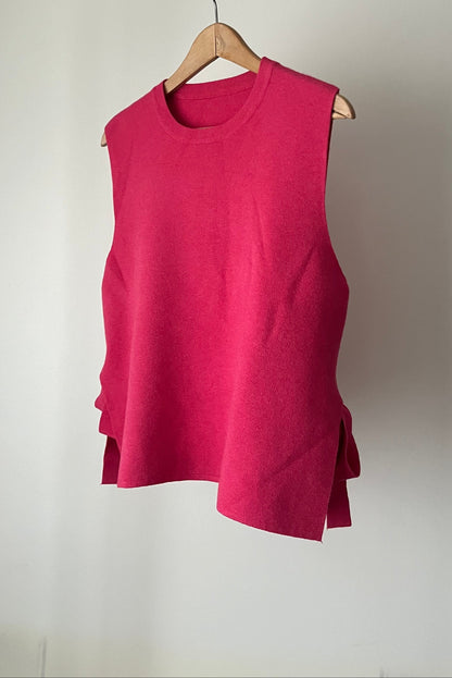 Pull sans manche corail