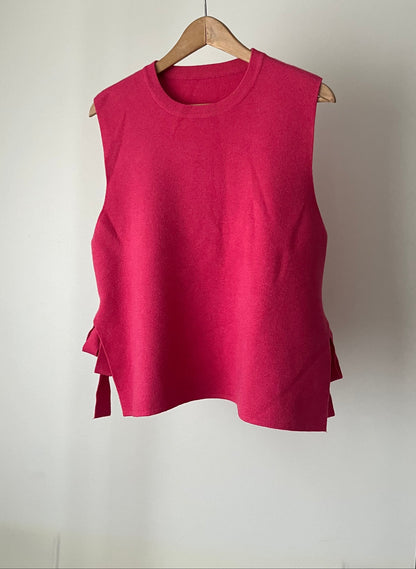 Pull sans manche corail