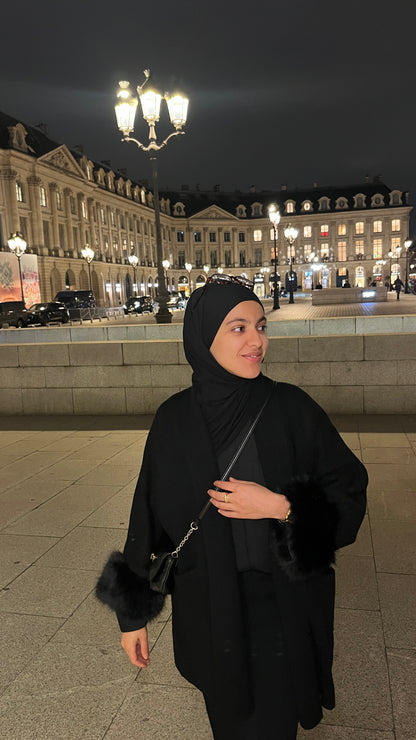 Veste en fourrure noir