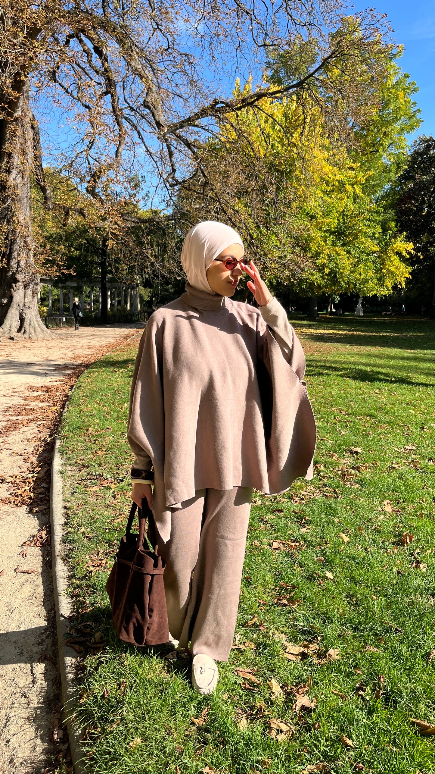 Ensemble poncho mokka