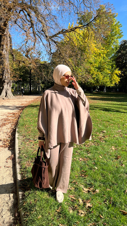 Ensemble poncho mokka