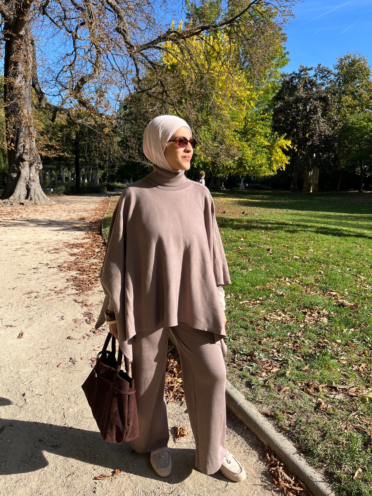 Ensemble poncho mokka