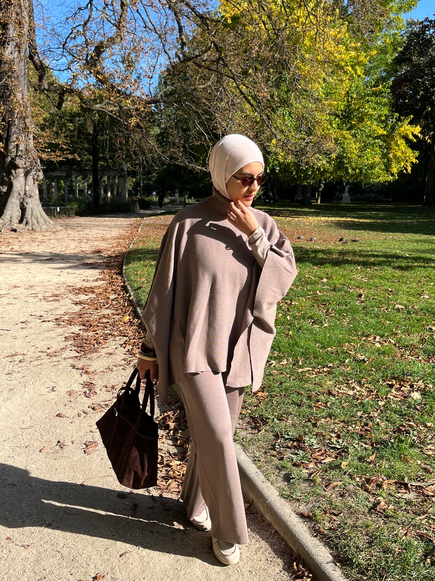 Ensemble poncho mokka