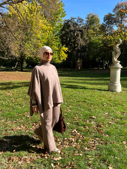 Ensemble poncho mokka