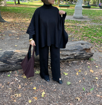 Ensemble poncho noir