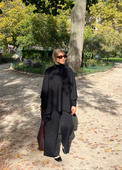 Ensemble poncho noir