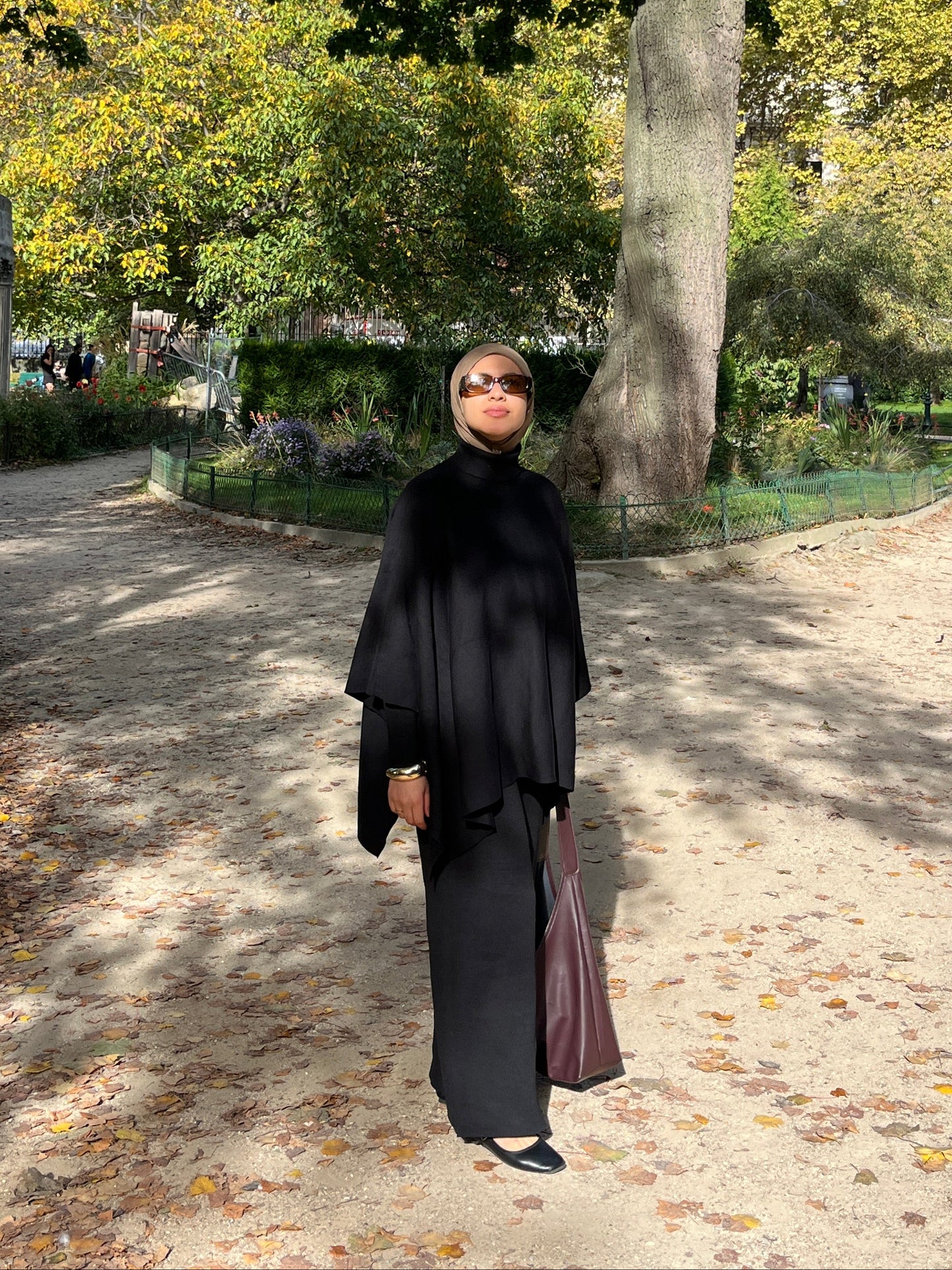 Ensemble poncho noir