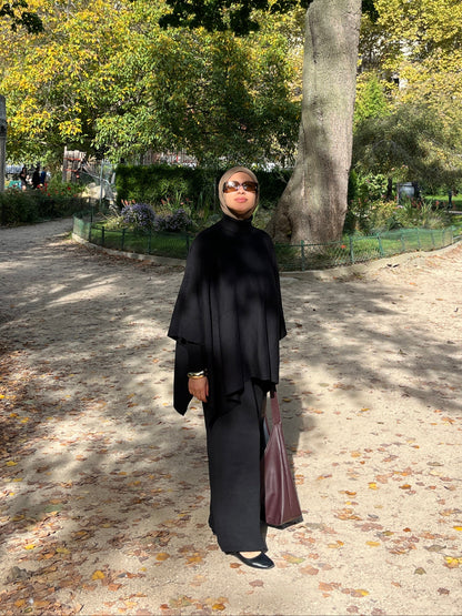 Ensemble poncho noir
