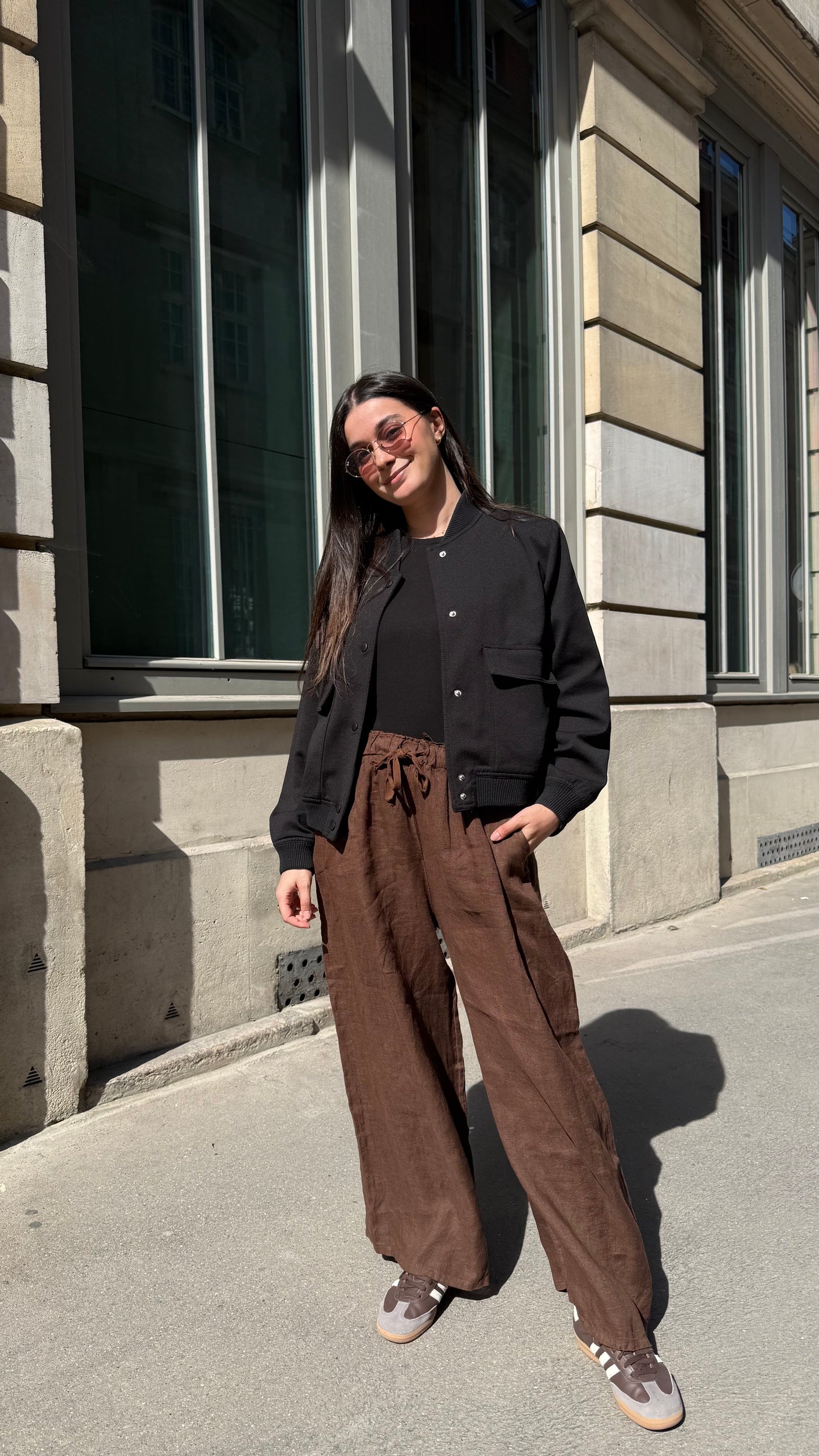 Pantalon Lino Chocolat