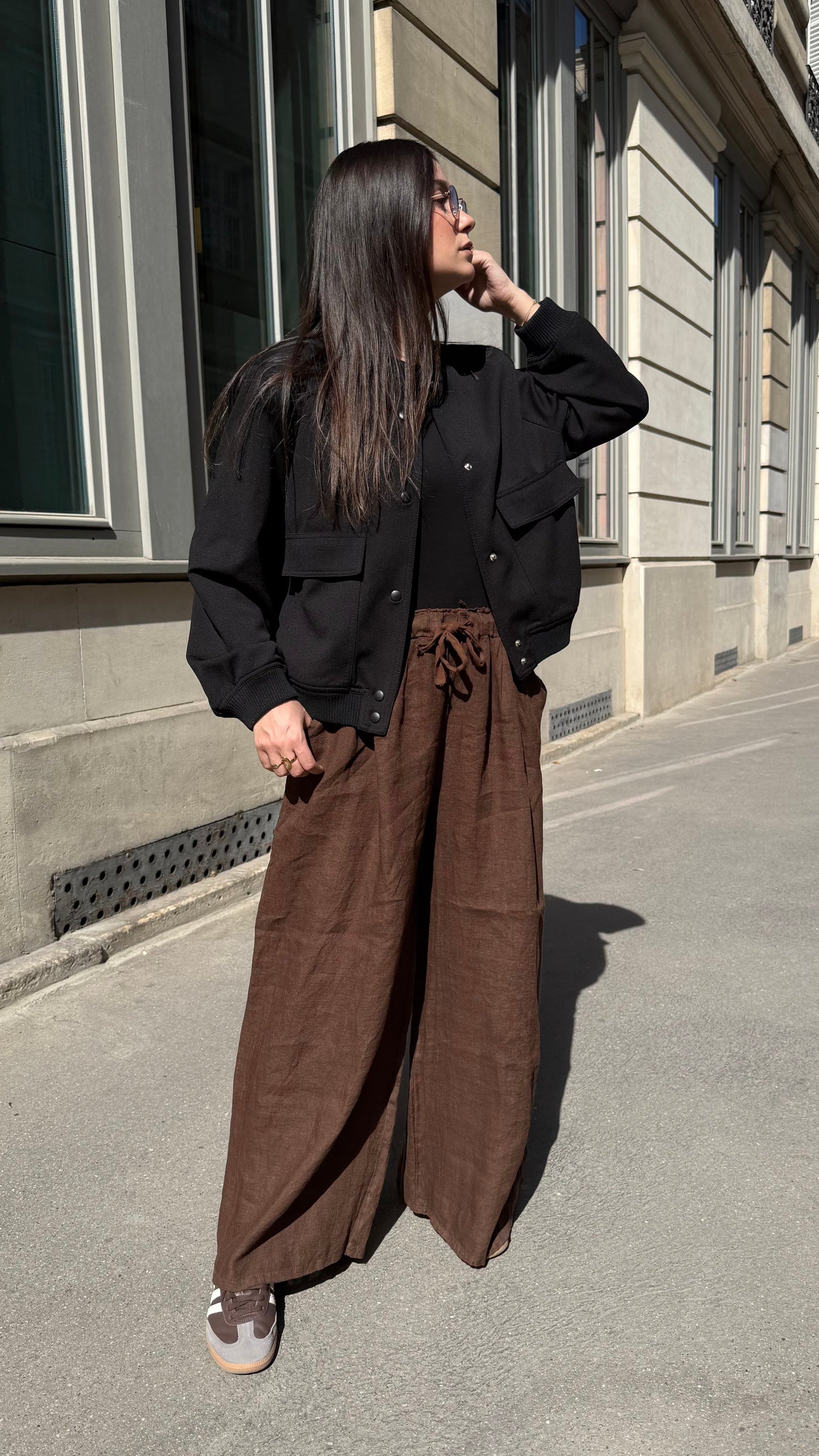 Pantalon Lino Chocolat