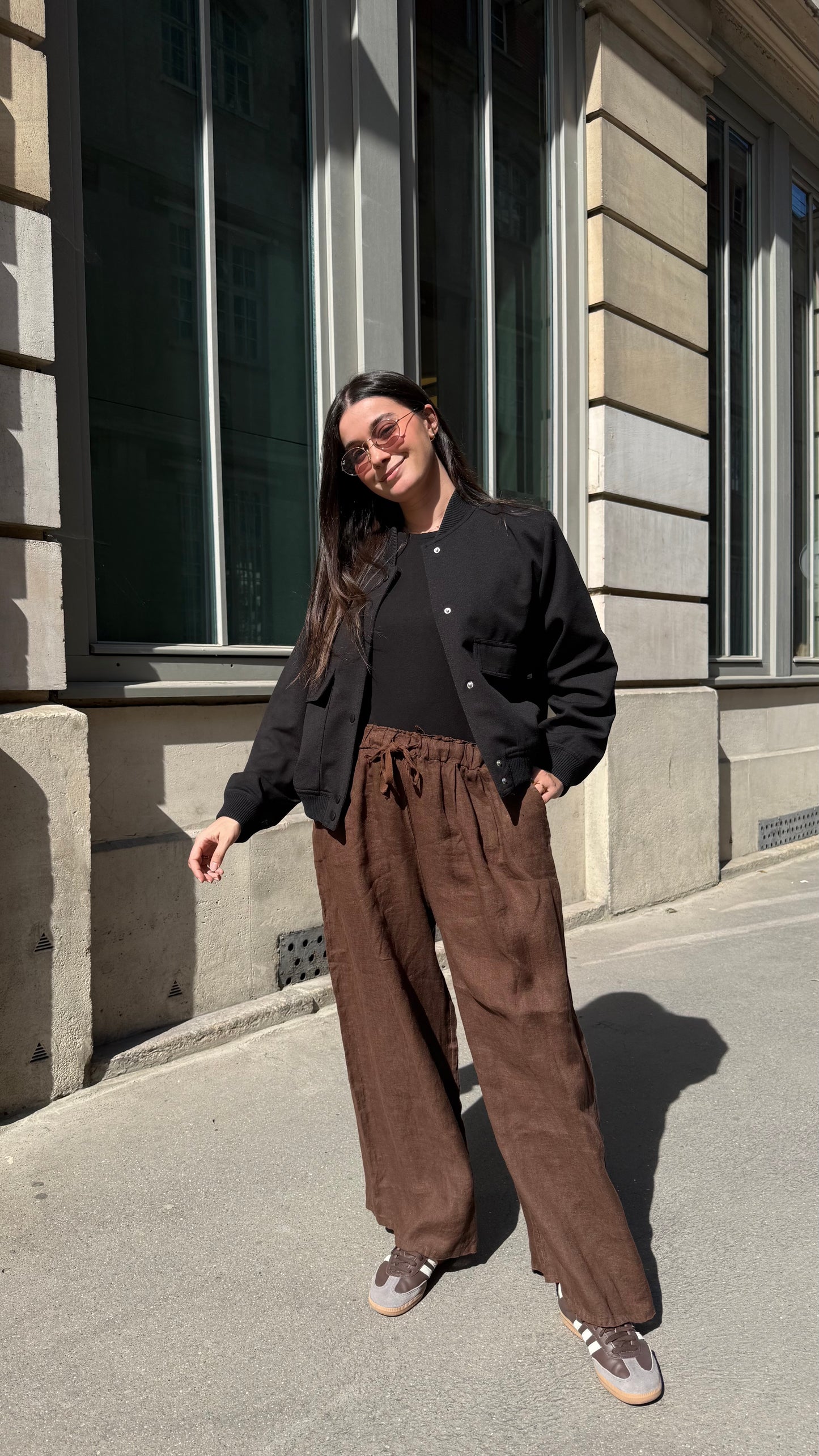 Pantalon Lino Chocolat