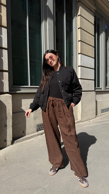 Pantalon Lino Chocolat